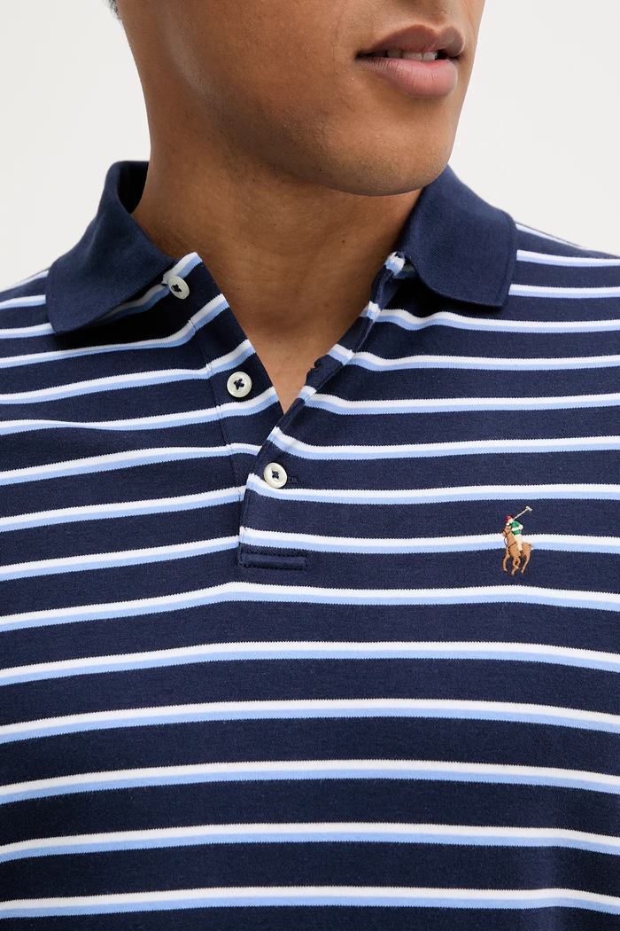 Pamučna polo majica Polo Ralph Lauren 710974586 mornarsko plava