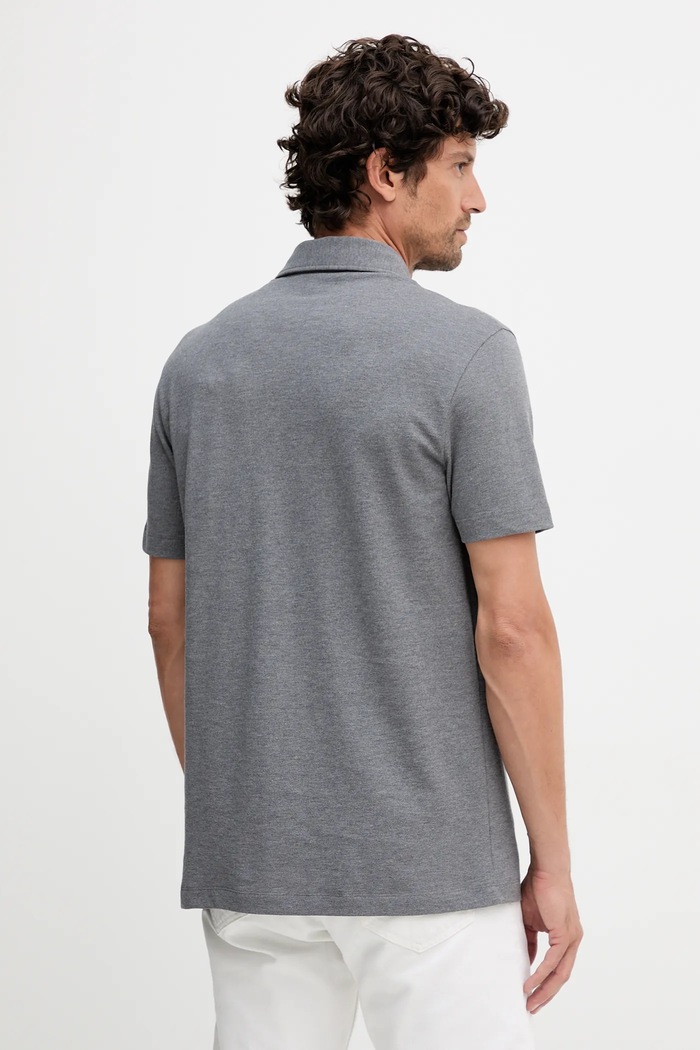 Odzież BOSS polo z dodatkiem jedwabiu BECKHAM X BOSS 50554093 szary
