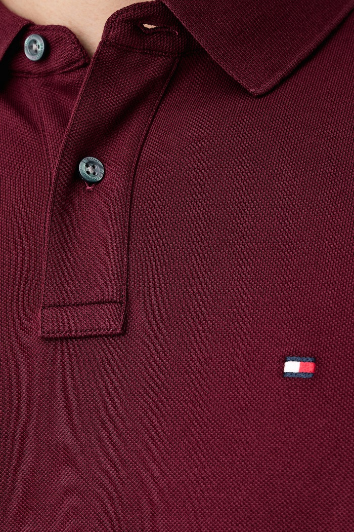 Longsleeve męski z bawełną Tommy Hilfiger MW0MW20183 bordowy