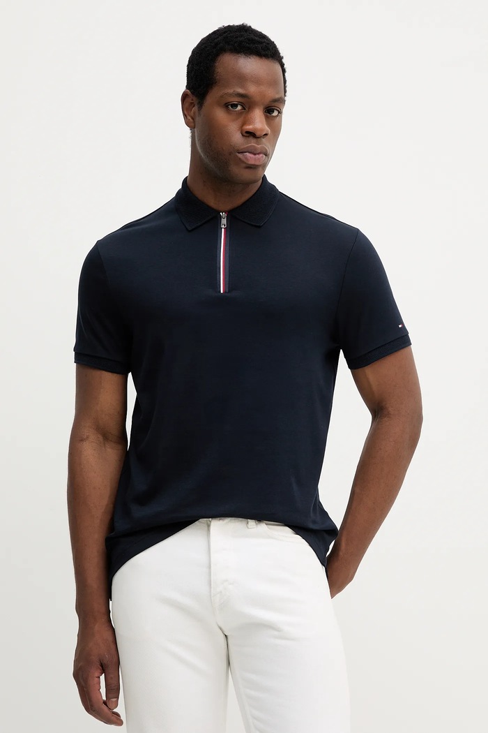 Tommy Hilfiger Polo bawełniane granatowy MW0MW39552