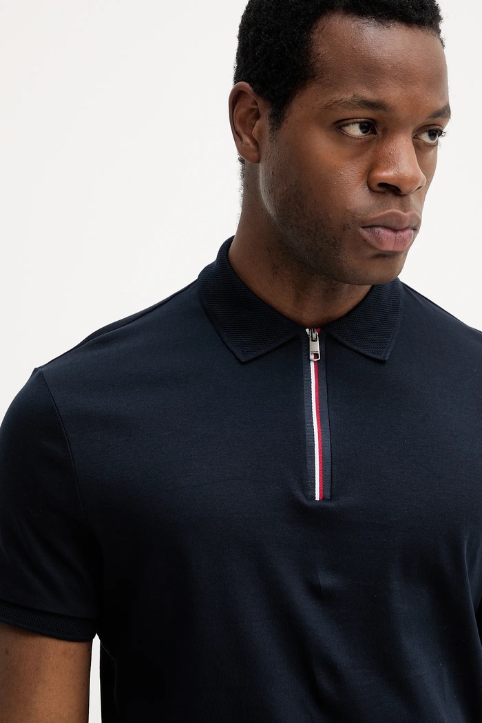 Polo bawełniane Tommy Hilfiger MW0MW39552 granatowy