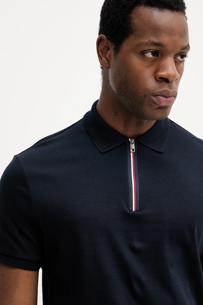 Polo bawełniane Tommy Hilfiger MW0MW39552 granatowy