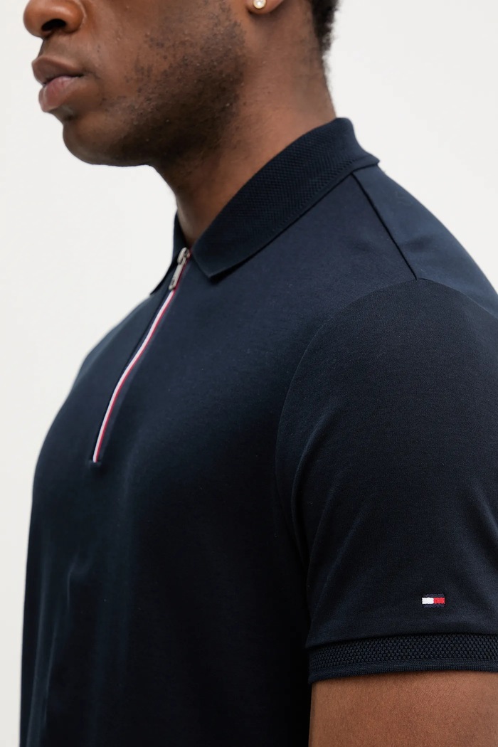 Polo bawełniane Tommy Hilfiger granatowy MW0MW39552