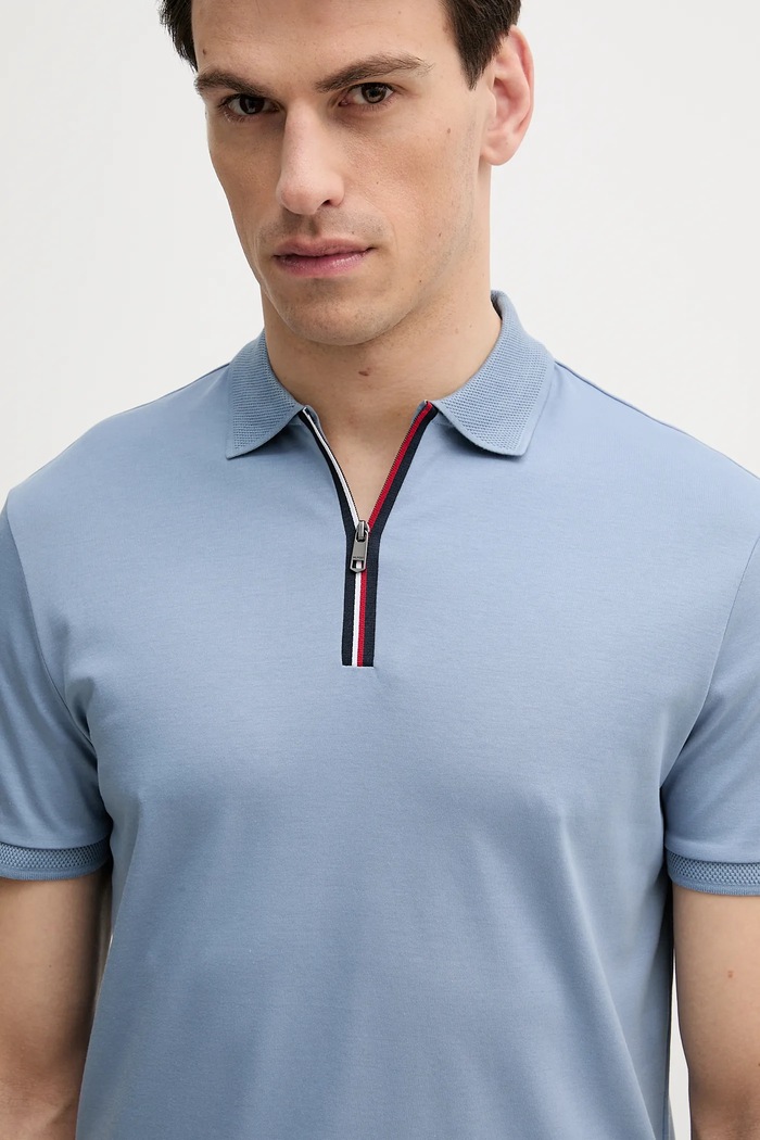 Bavlněné polo tričko Tommy Hilfiger modrá MW0MW39552
