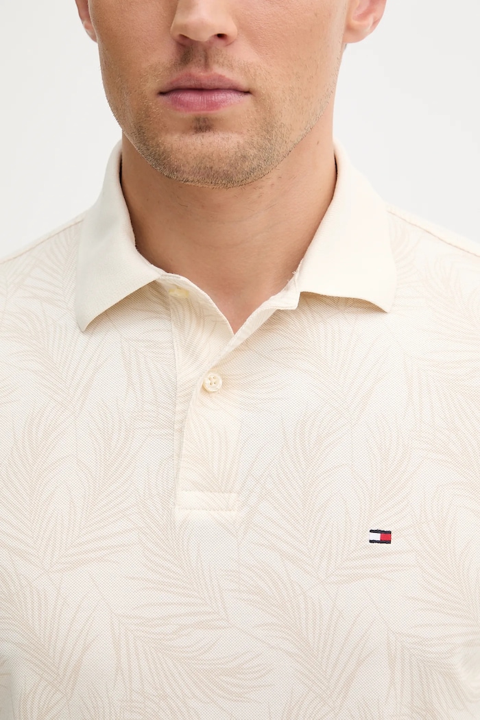 Bavlnené polo tričko Tommy Hilfiger béžová MW0MW40680