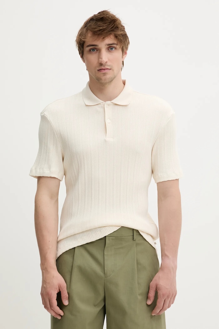 Samsoe Samsoe cotton polo shirt SAKEVIN cotton beige M25200034