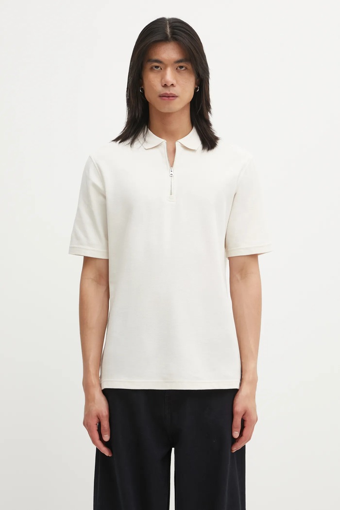 Samsoe Samsoe cotton polo shirt SAMAC plain beige M25200033
