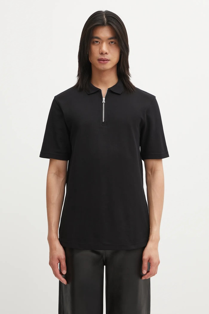 Samsoe Samsoe cotton polo shirt SAMAC plain black M25200033
