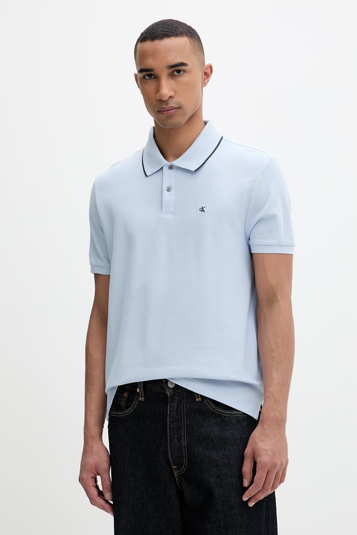 Calvin Klein póló férfi pamut kék LV04LC239G