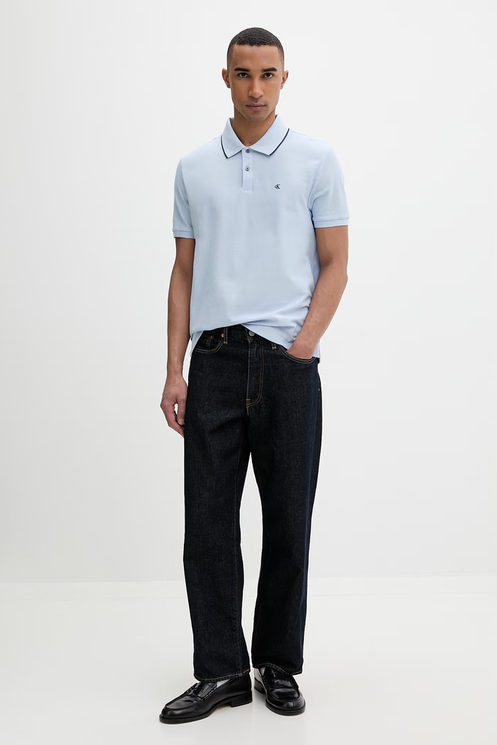 Calvin Klein póló férfi pamut LV04LC239G kék SS26