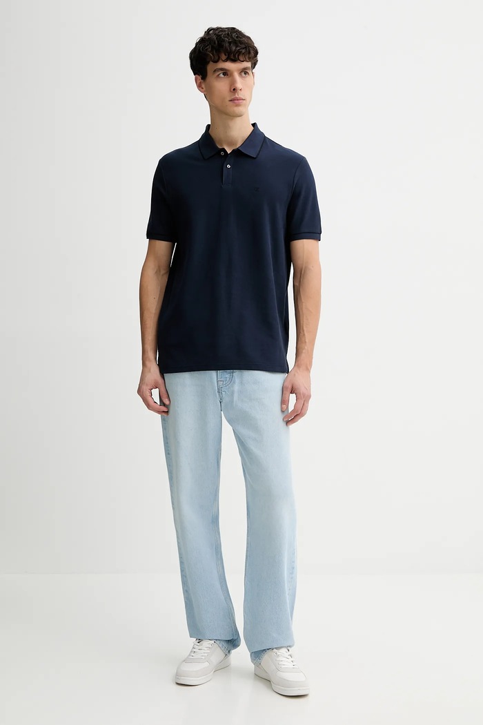 Calvin Klein πόλο ανδρικό βαμβακερό LV04LC239G σκούρο μπλε SS26