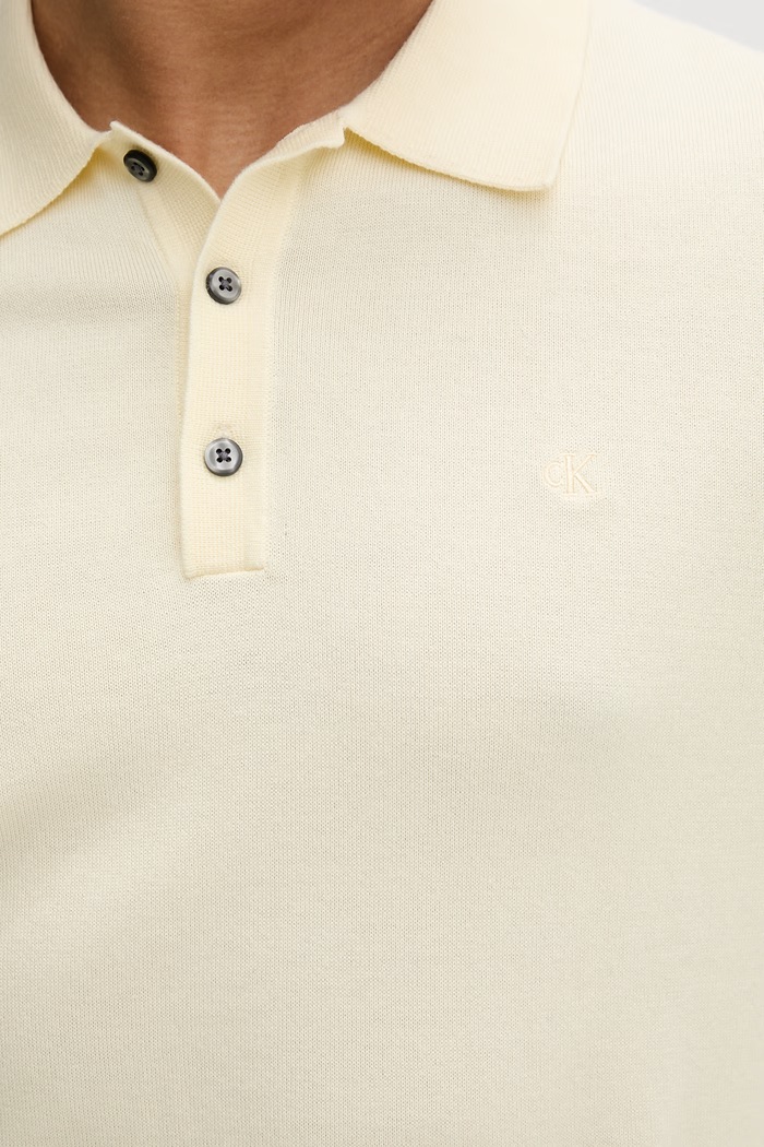 Calvin Klein Úpletové polo tričko pánske bavlnené LV04LC326G žltá