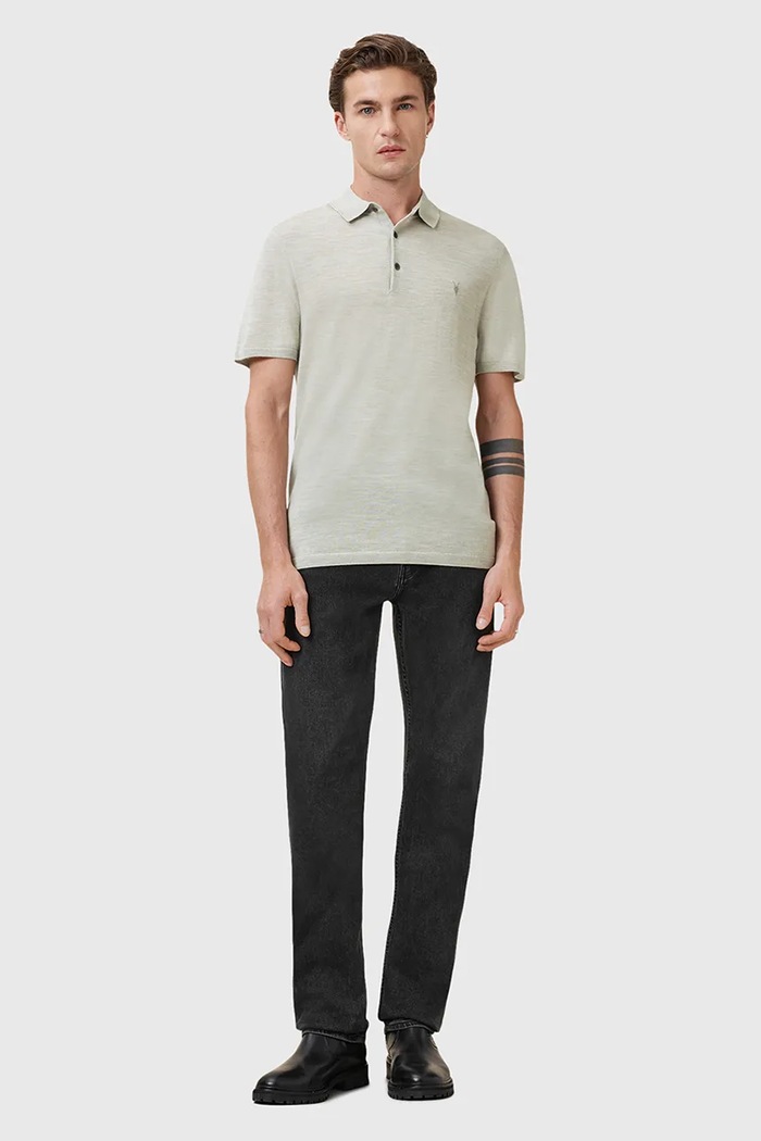 Polo męskie wełniane MODE AllSaints zielony M086KB