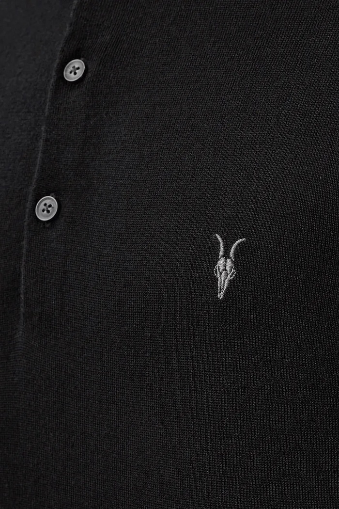 AllSaints polo męskie wełniane MODE M086KB czarny