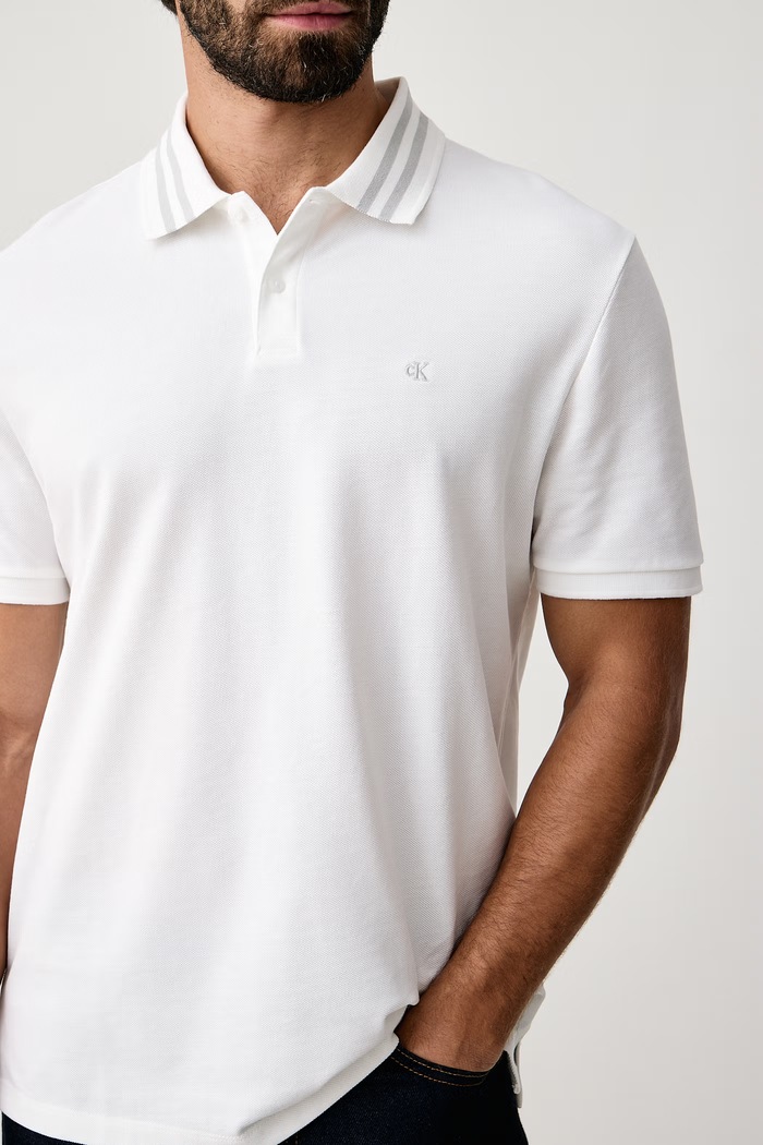 Polo męskie bawełniane Calvin Klein Jeans LV04RC276G biały