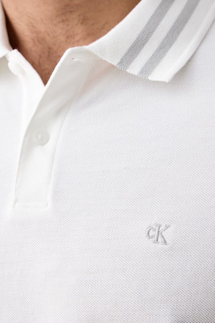 Polo męskie bawełniane Calvin Klein Jeans biały LV04RC276G