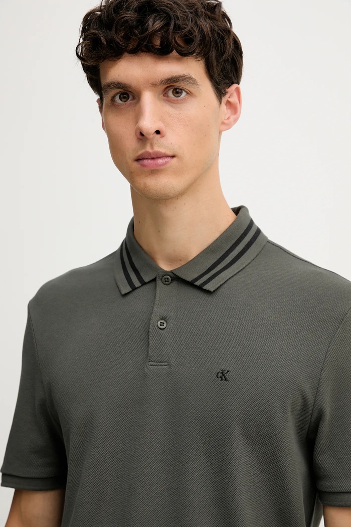 Bavlnené polo tričko Calvin Klein Jeans zelená LV04RC276G