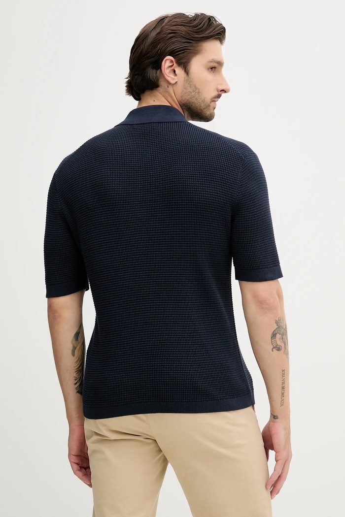 Oblečení Bavlněné polo tričko Calvin Klein Jeans LV04RC306G námořnická modř
