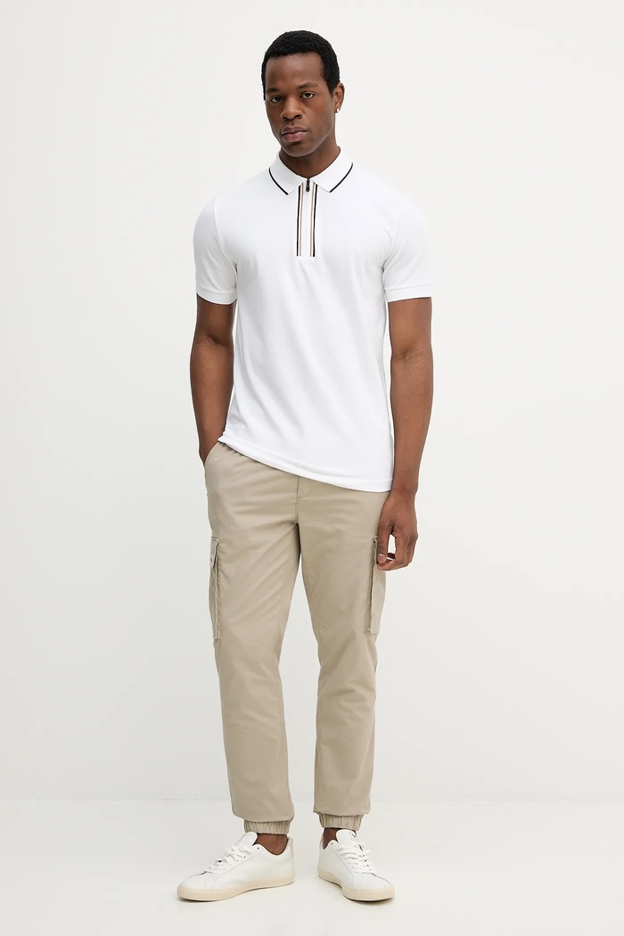 BOSS Green polo Philix GOC 50544450 biały AW25