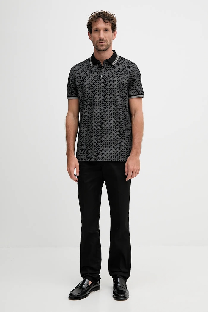 Bavlněné polo tričko Michael Kors CS550V85KS černá SS26