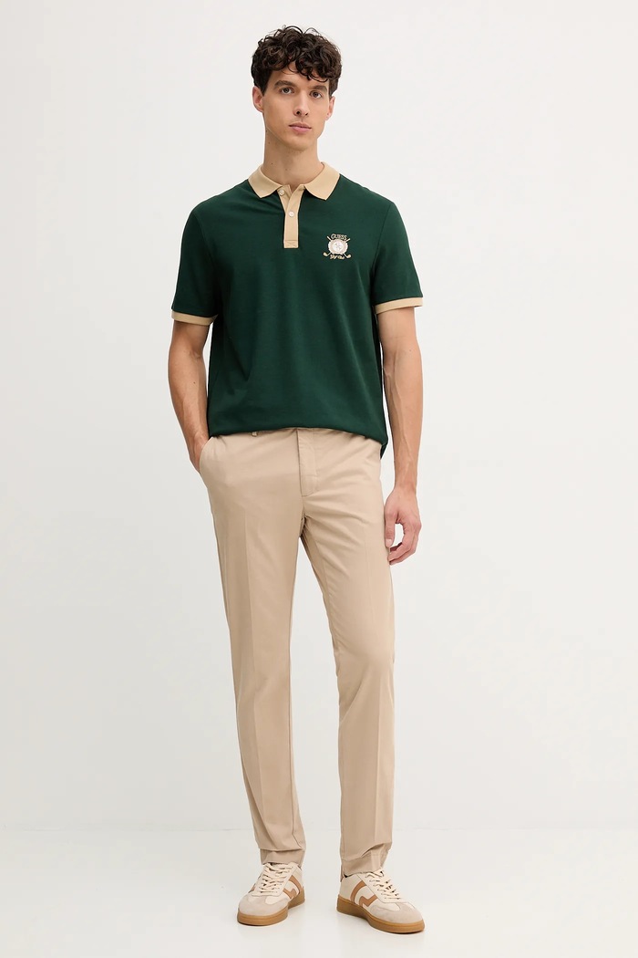 Guess Polo bawełniane M5YP03.KCJV1 zielony AW25