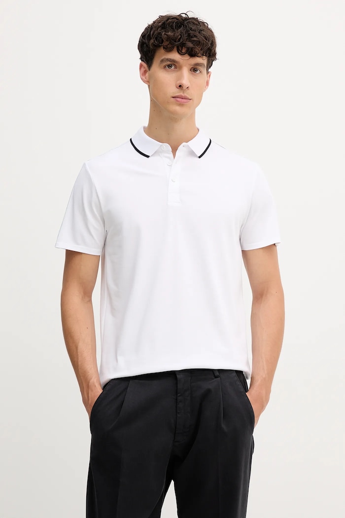 Polo tričko Guess PAUL nášivka bílá M5YP42.KARS2