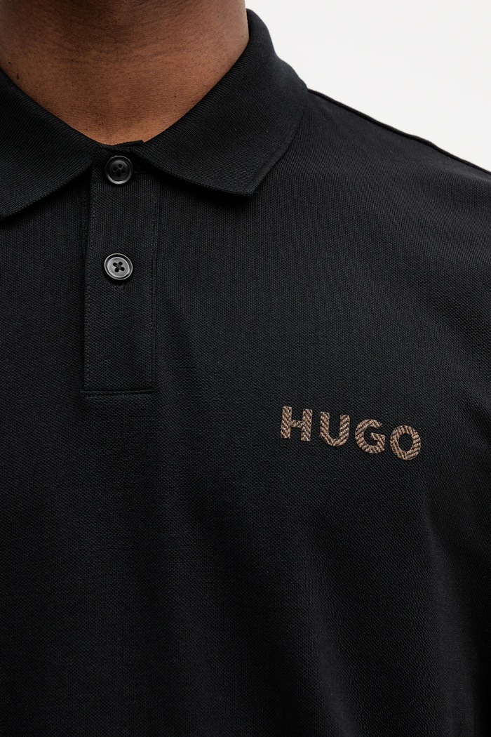 HUGO pamut póló 50542830 fekete