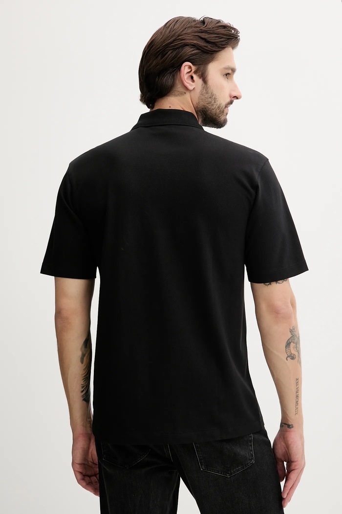 Βαμβακερό μπλουζάκι πόλο HUGO Dalessandra 50542834 μαύρο AW25