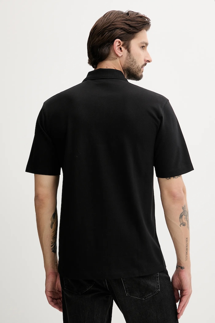 Βαμβακερό μπλουζάκι πόλο HUGO Dalessandra 50542834 μαύρο AW25