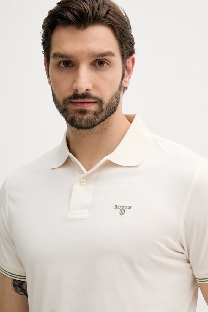 Polo bawełniane AUSTWICK Barbour MML1484 beżowy