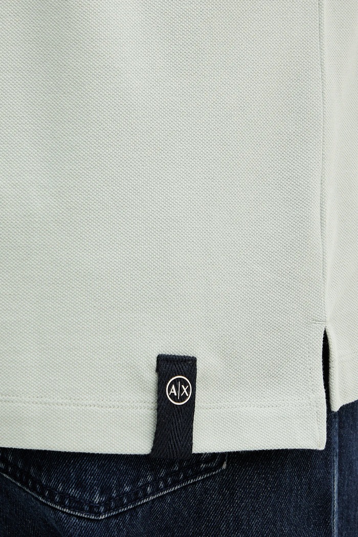 Памучна тениска с яка Armani Exchange зелен XM000990.AF10366