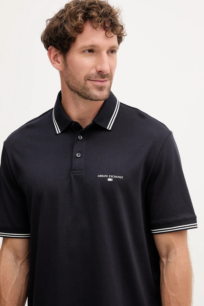Îmbrăcăminte Armani Exchange polo de bumbac XM000993.AF10361 bleumarin
