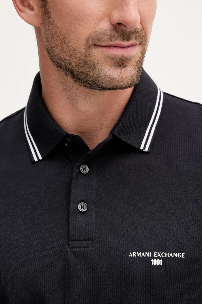 Armani Exchange polo de bumbac bleumarin XM000993.AF10361