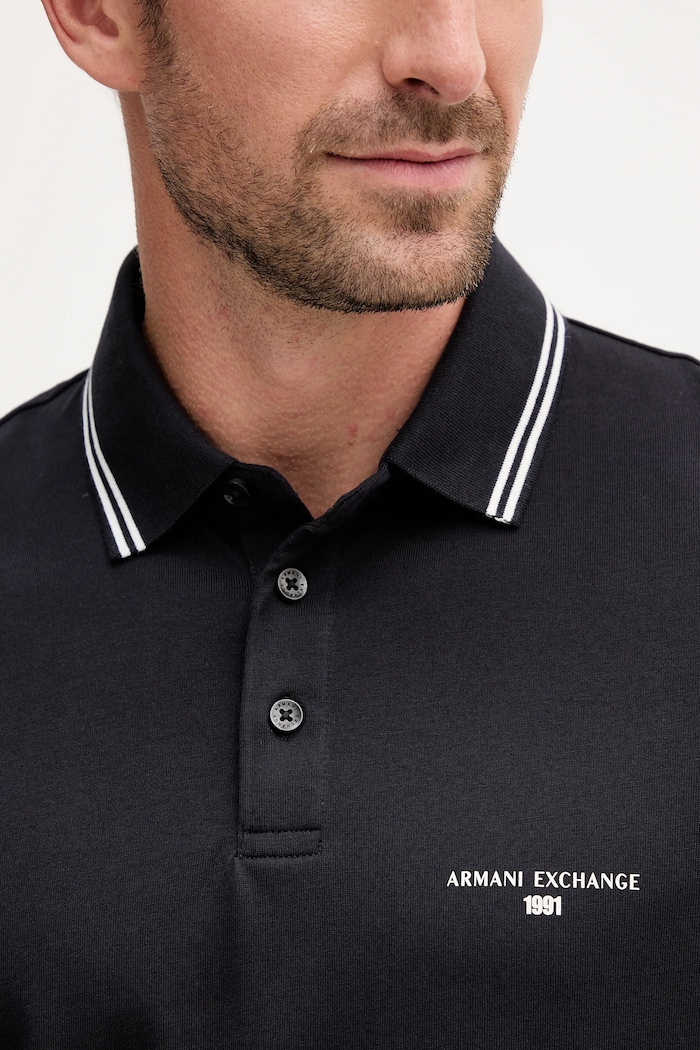 Armani Exchange polo de bumbac bleumarin XM000993.AF10361