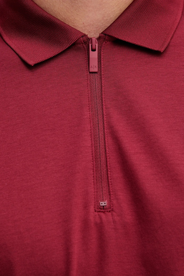 Armani Exchange polo pentru bărbați din bumbac XM001291.AF10364 burgundia