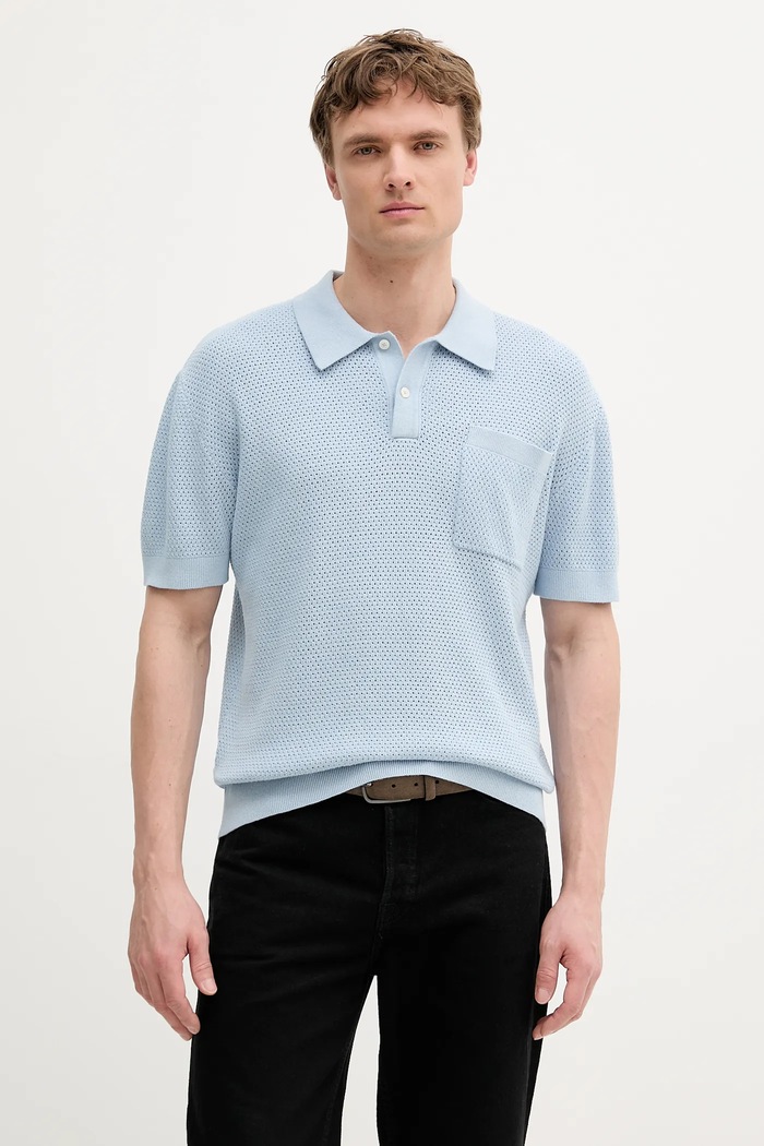 Pepe Jeans polo bawełniane bawełna niebieski PM702536