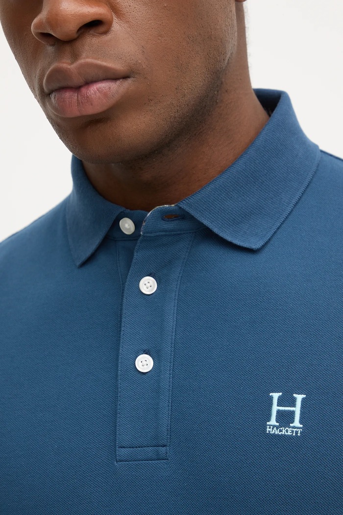 Bavlněné polo tričko Hackett London HM5600001 námořnická modř