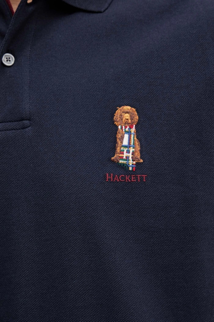 Bavlnené polo tričko Hackett London HM5600028 tmavomodrá
