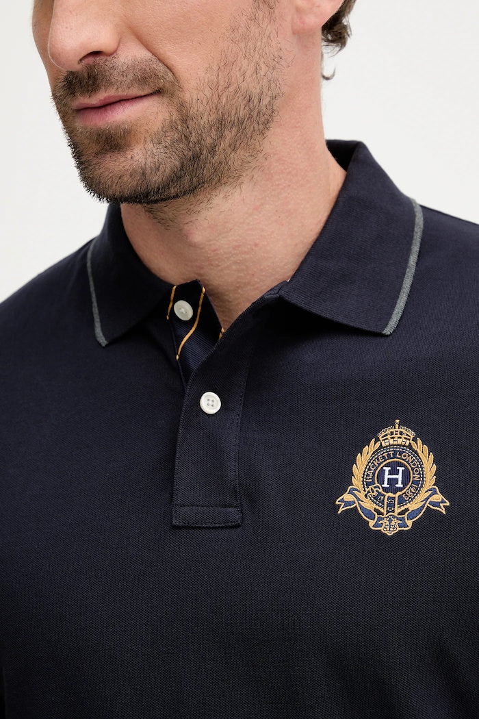 Bavlnené polo tričko Hackett London HM5600031 tmavomodrá