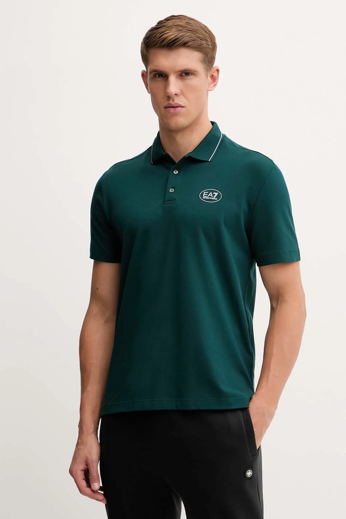 Polo tričko EA7 Emporio Armani hladký zelená AF13511.7M000847