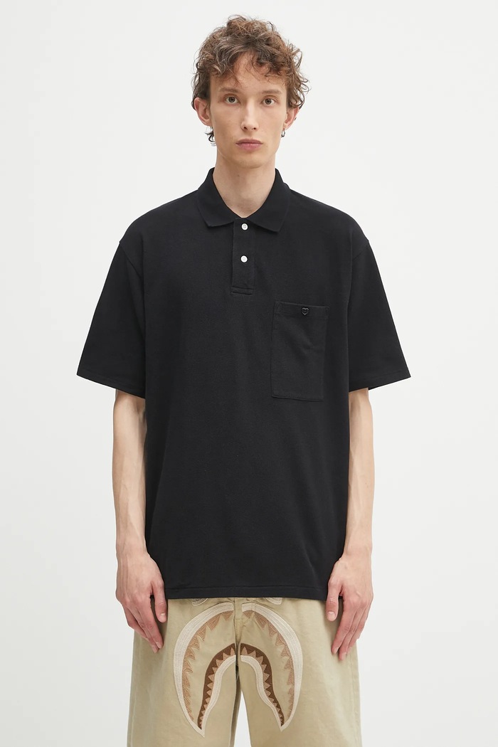 Human Made polo de bumbac uni negru HM29CS025
