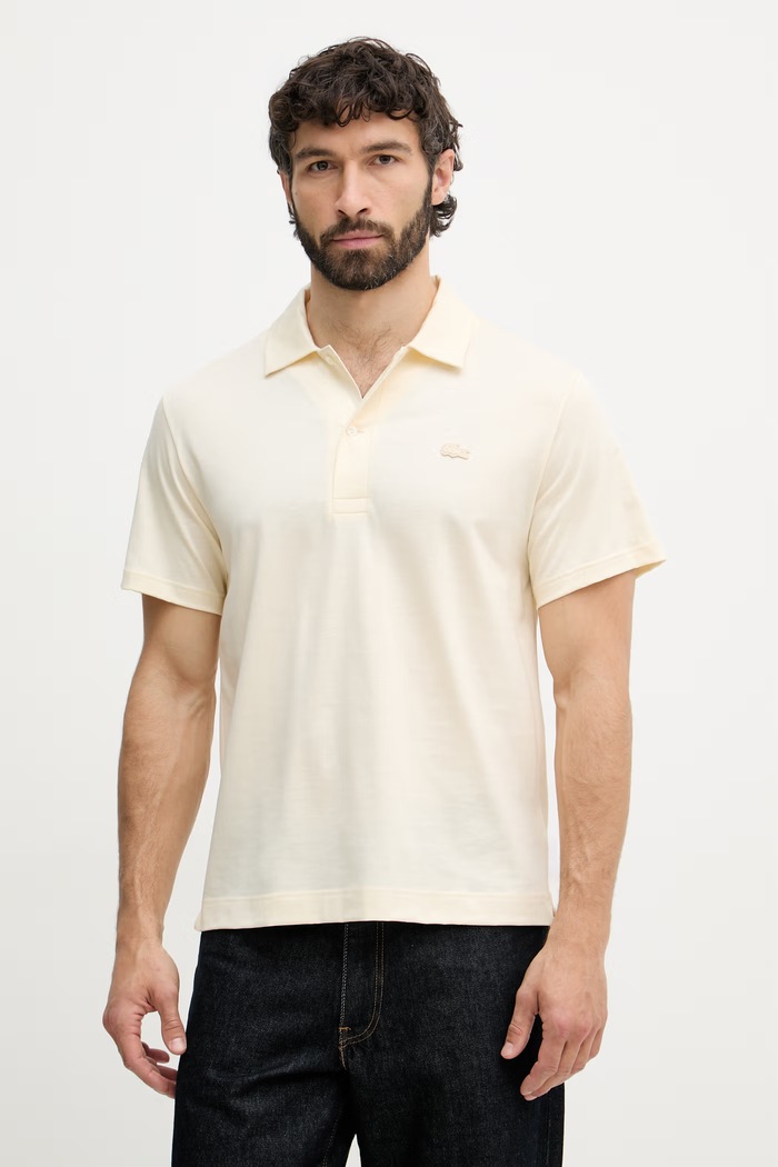 Lacoste polo bavlněné pánské béžová DH5928