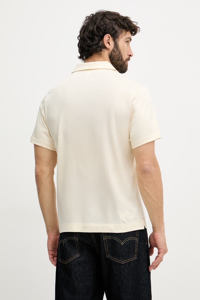Oblečení Lacoste polo bavlněné pánské DH5928 béžová