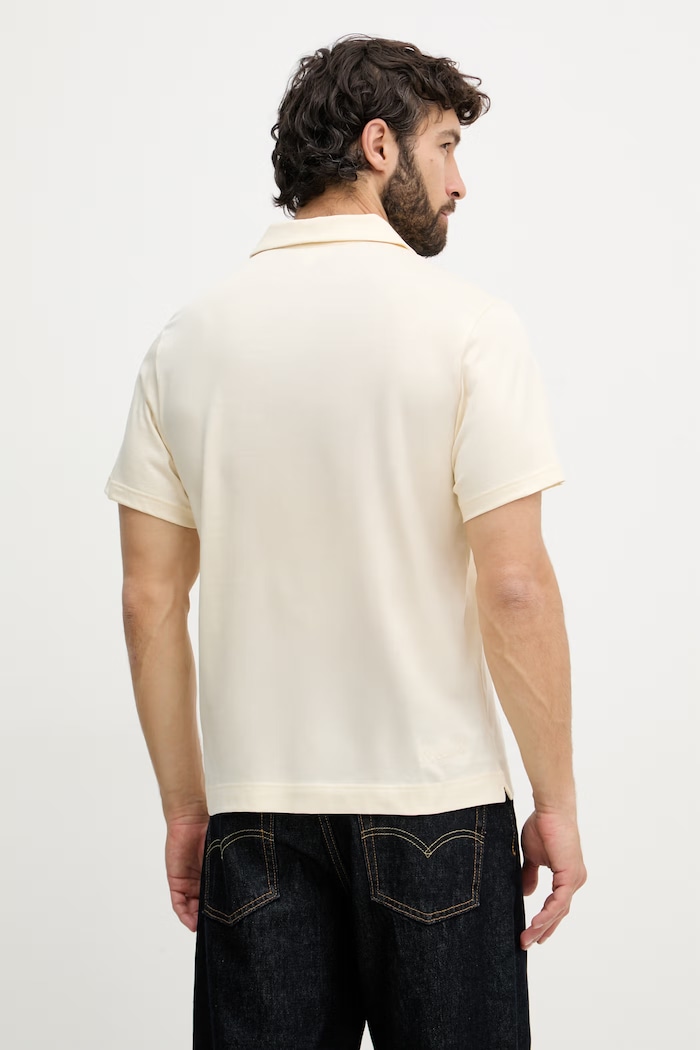Oblečení Lacoste polo bavlněné pánské DH5928 béžová