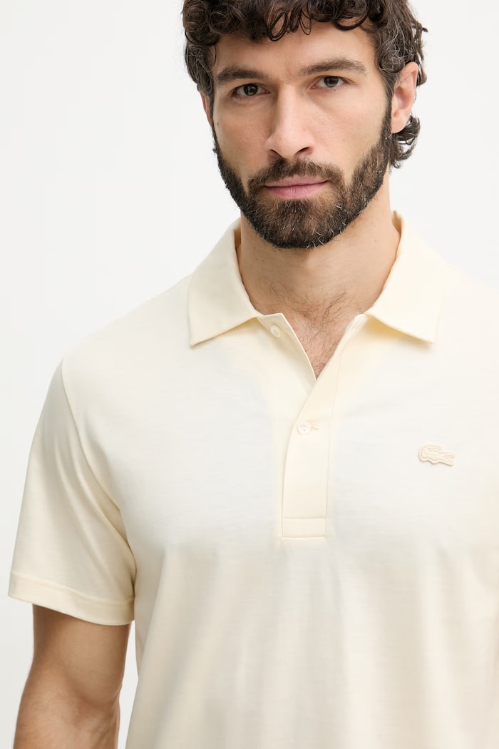 Lacoste polo bavlněné pánské béžová DH5928
