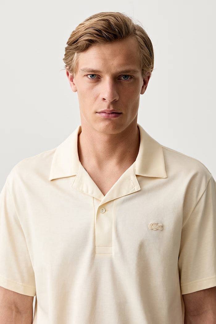 Lacoste polo tričko pánske bavlnené béžová DH5928