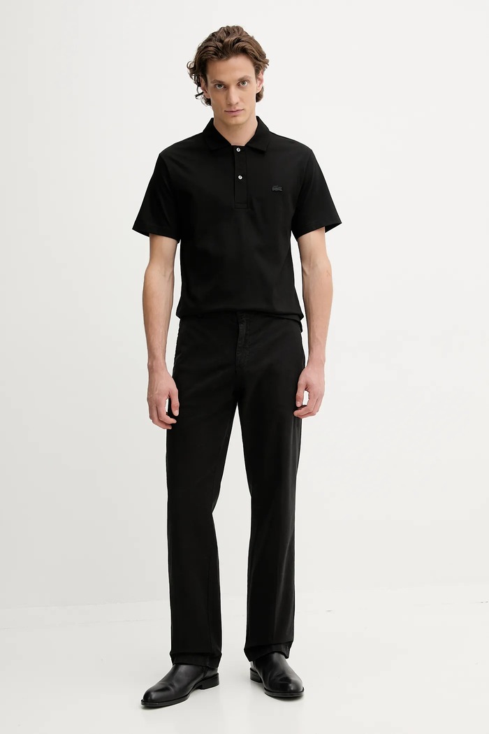 Lacoste Polo majica moška bombažna DH5928 črna SS26
