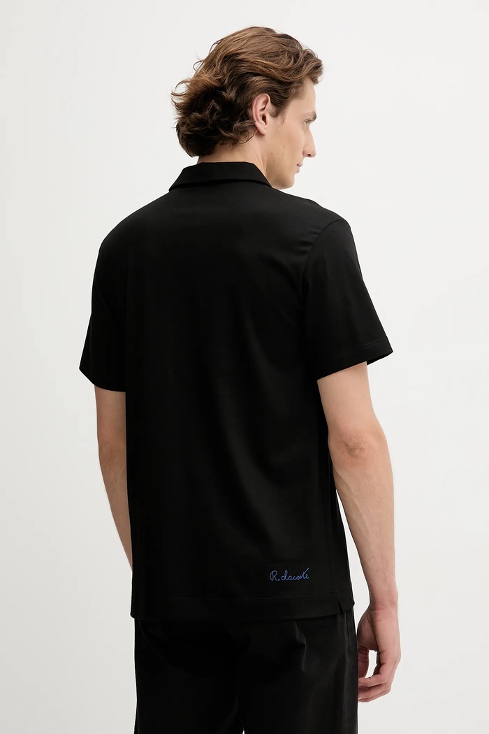 Oblačila Lacoste Polo majica moška bombažna DH5928 črna