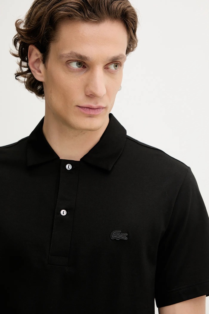 Lacoste Polo majica moška bombažna črna DH5928