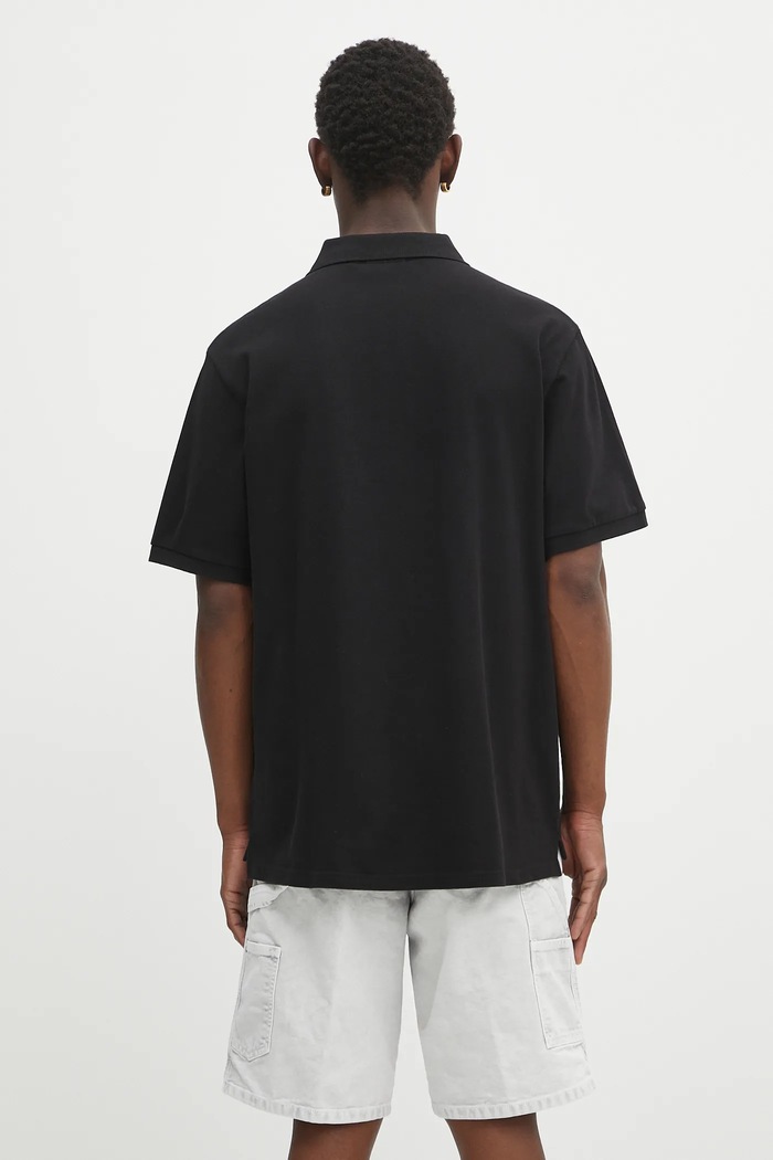 Clothing Carhartt WIP cotton polo shirt S/S Carhartt Script I035231.0D2XX black